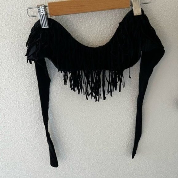 L Space Black Strapless Bikini Top - Black Bikini - Black Swimsuit Women -Bikini - Picture 4 of 4